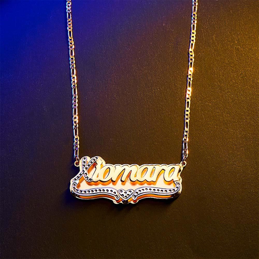 Personalized Hip Hop Name Necklace Initial Bling Decor Necklace Gifts for Men - soufeelau