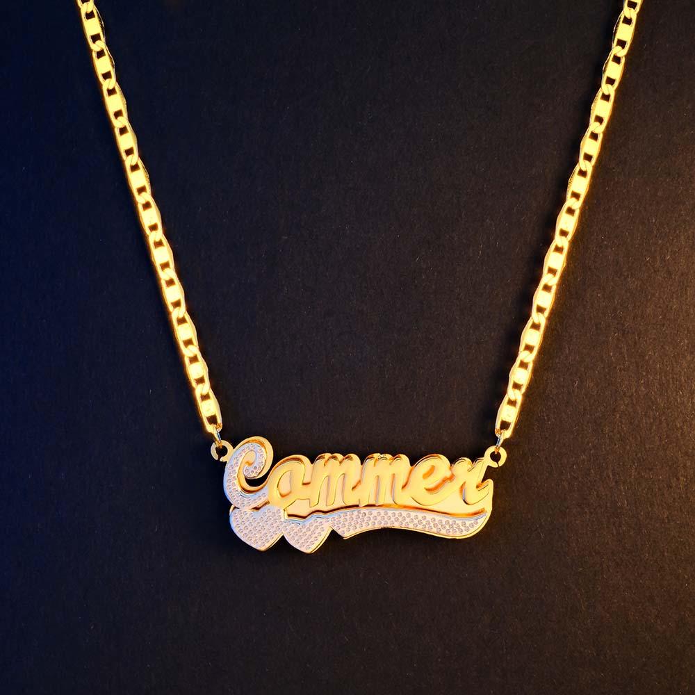Custom Name Necklace Hip Hop Initial Letter Bling Metal Necklace Gifts for Him - soufeelau