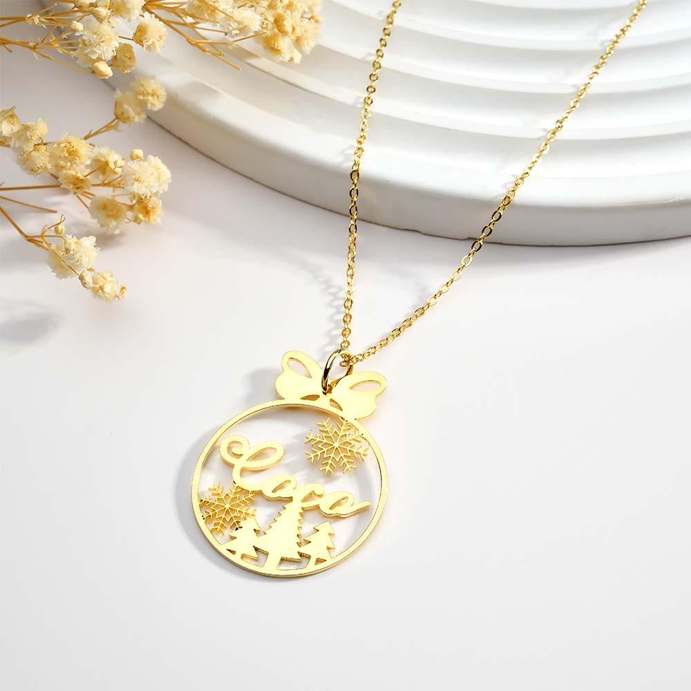 Custom Christmas Tree Name Necklace Gift for Her - soufeelau