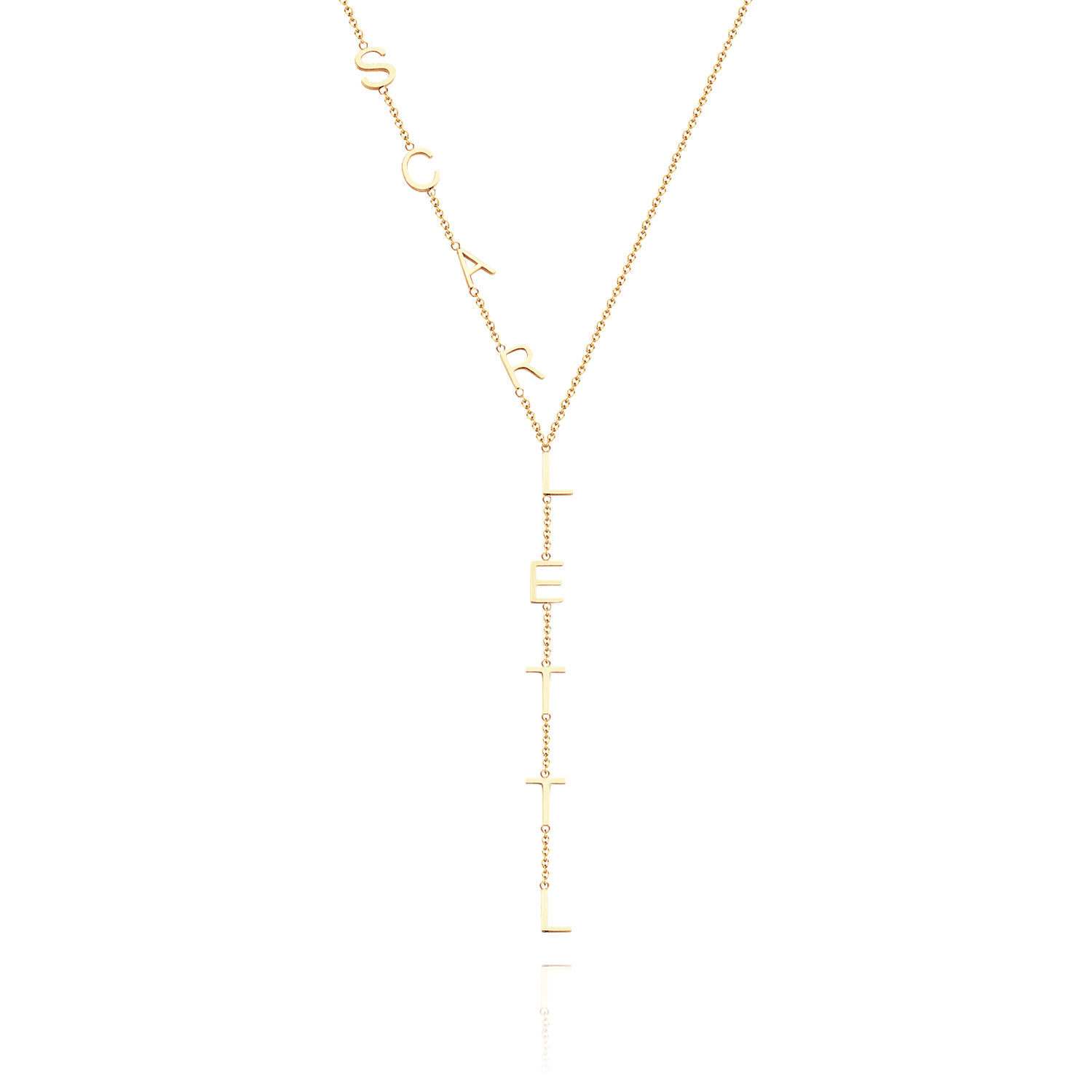 Custom Initial Necklace Custom Drop Name Necklace Name Y Necklace Personalized Gift for Her Bridesmaid Jewelry - soufeelau