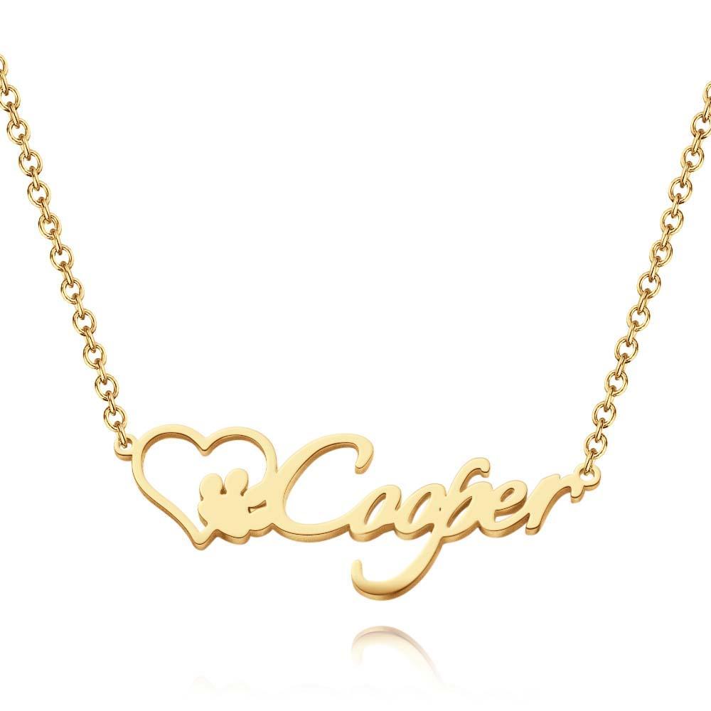 Personalized Name Necklace With Dog Paw Pet Memorial Gift Great Gifts for Pet Lovers - soufeelau