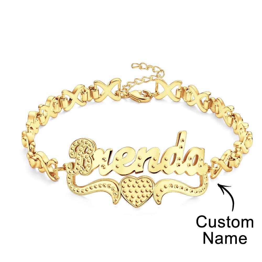 Personalized Hip Hop Name Bracelet Vintage Chain Bracelet Jewelry Gifts For Men - soufeelau