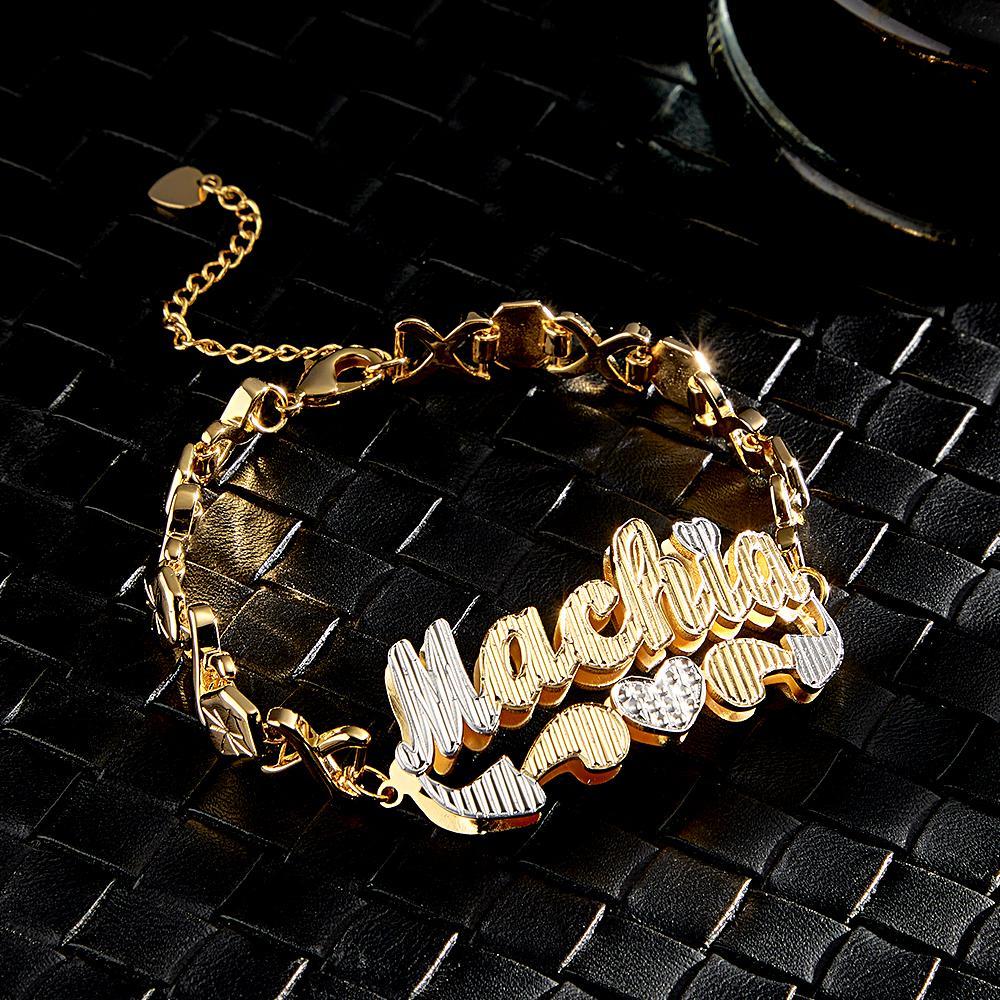 Personalized Hip Hop Name Bracelet Initial Chain Bracelet Jewelry Gifts For Men - soufeelau