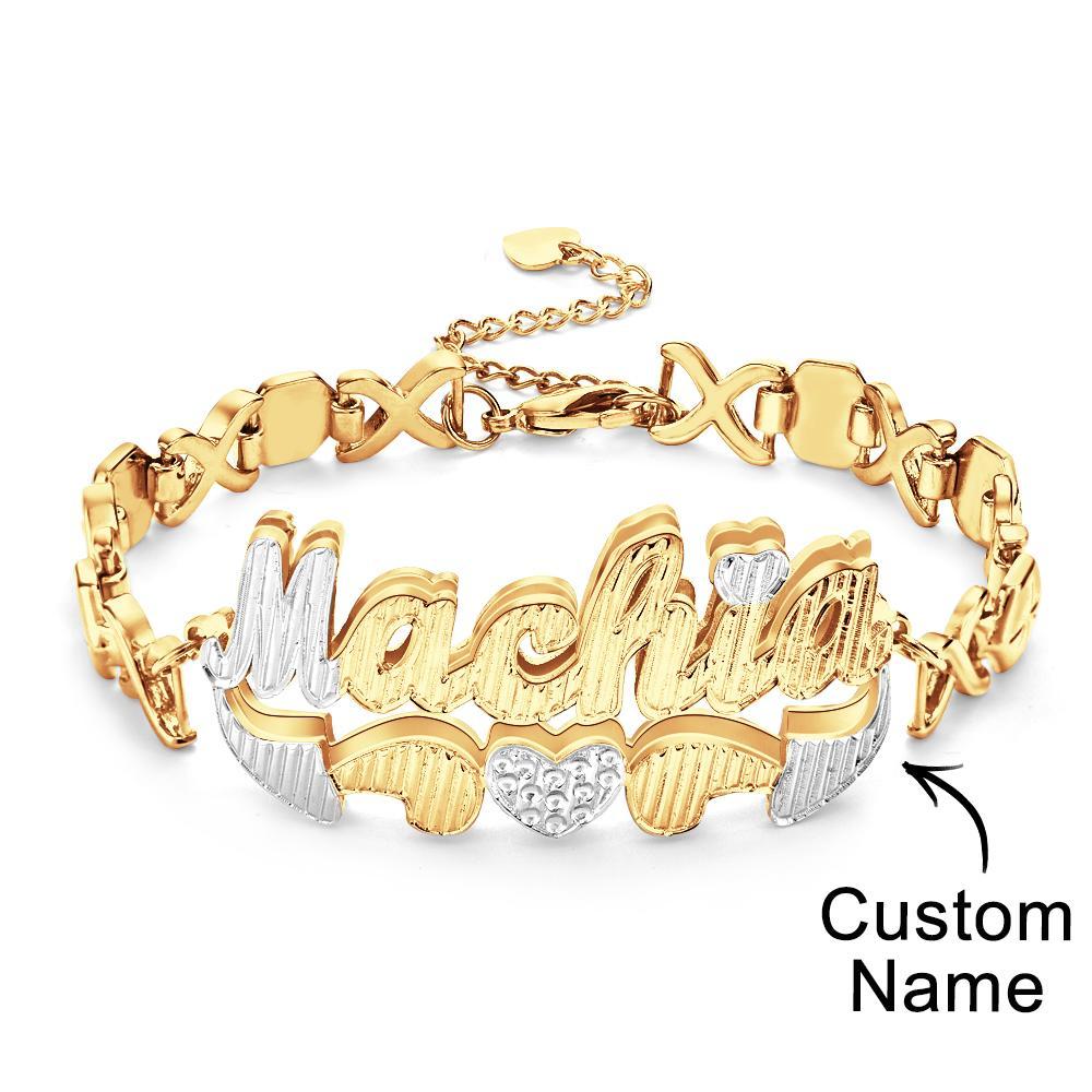Personalized Hip Hop Name Bracelet Initial Chain Bracelet Jewelry Gifts For Men - soufeelau
