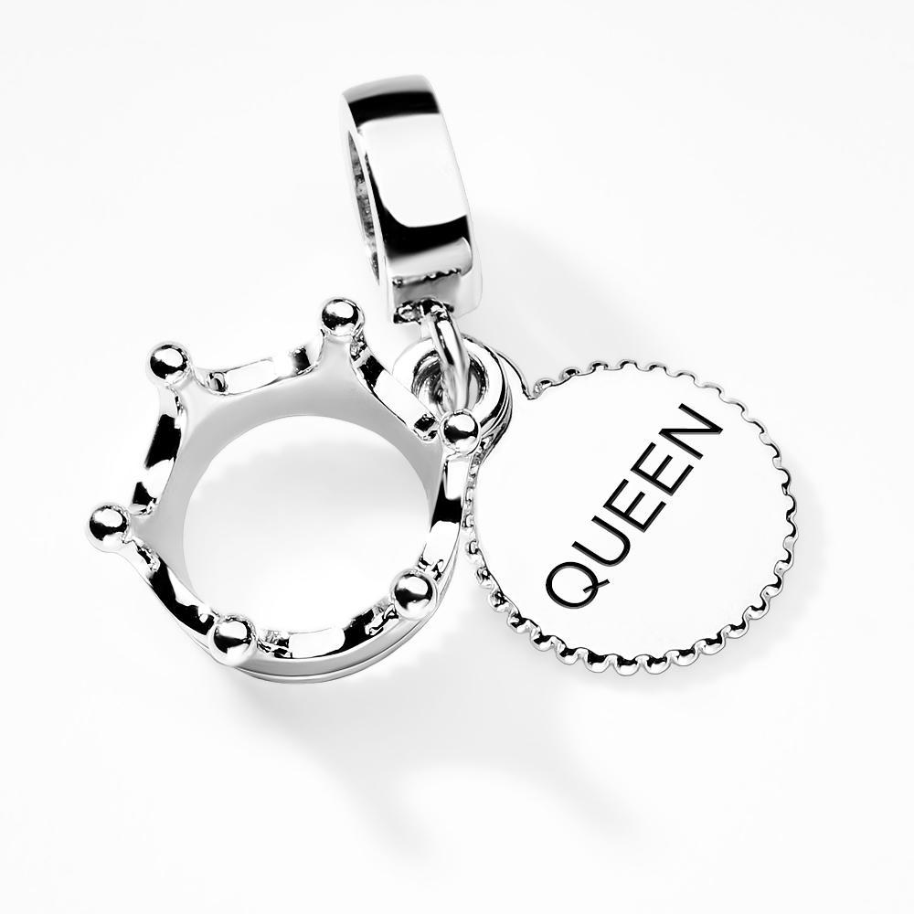 Three Tone Queen & Regal Crown Dangle Charm Hanging Charm Fit DIY Moments Bracelets Necklaces - soufeelau