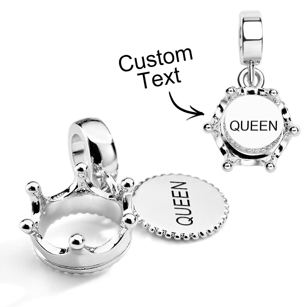 Three Tone Queen & Regal Crown Dangle Charm Hanging Charm Fit DIY Moments Bracelets Necklaces - soufeelau