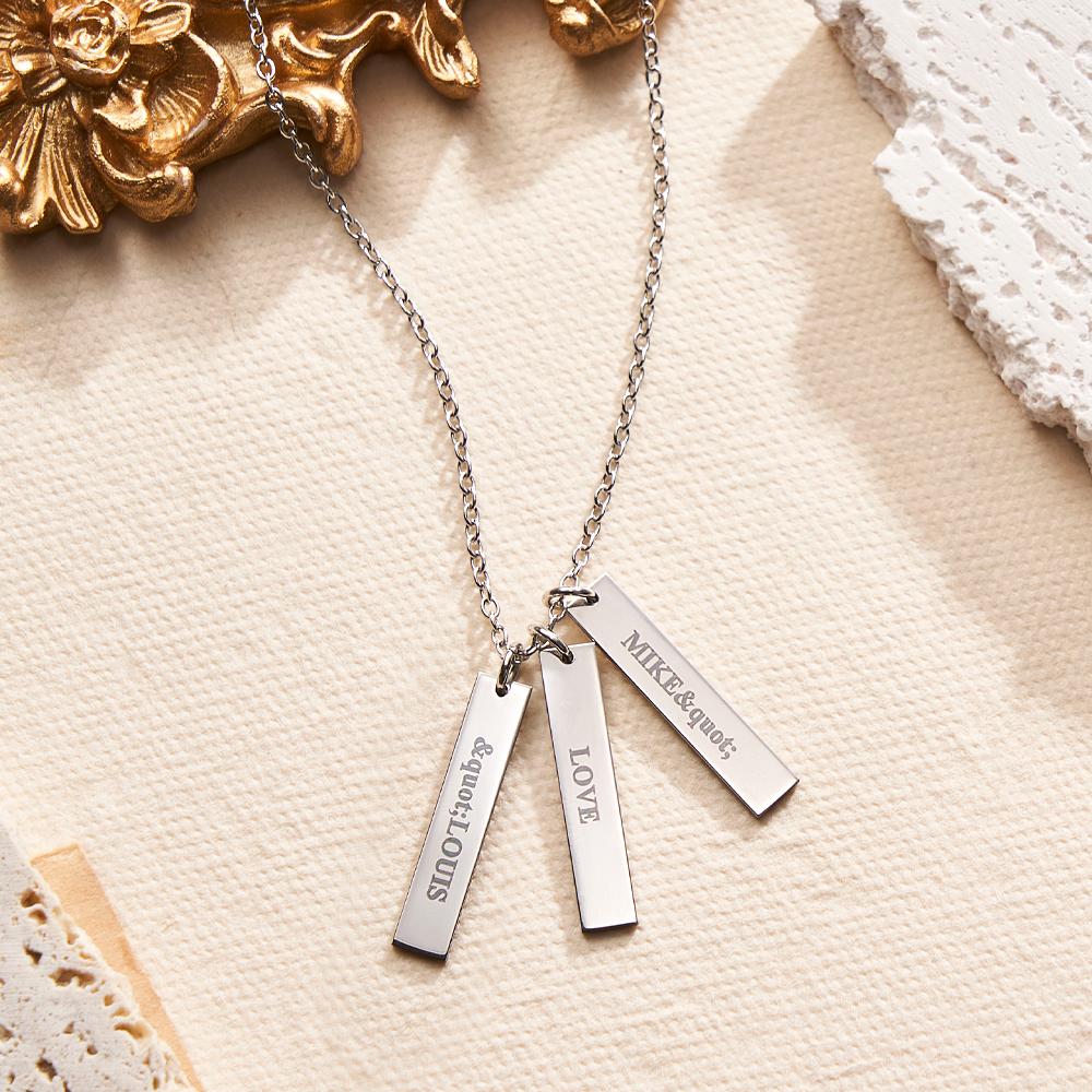 Custom Engraved Necklace Tiny Personalized Bar Tag Creative Gifts - soufeelau