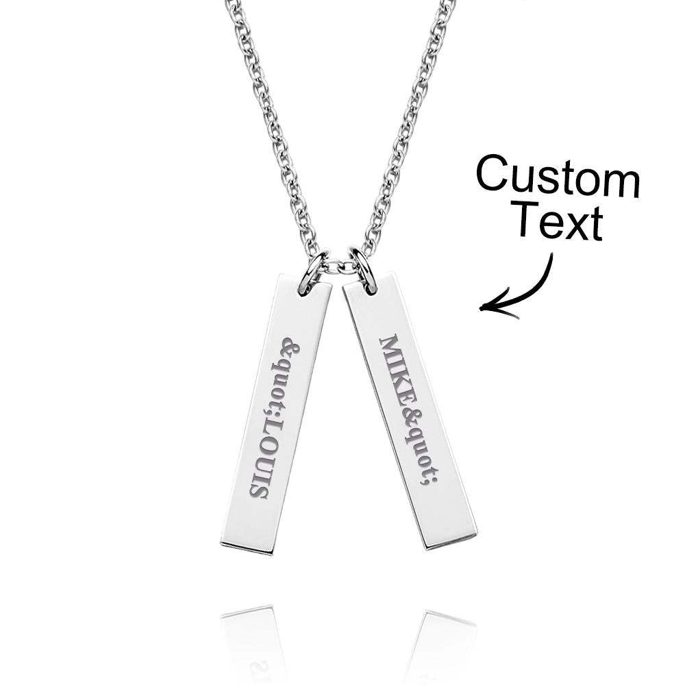 Custom Engraved Necklace Tiny Personalized Bar Tag Creative Gifts - soufeelau