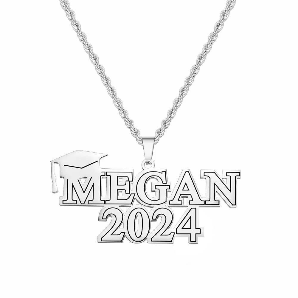 Custom Engraved Necklace Graduation Name Necklace Creative Graduation Gift