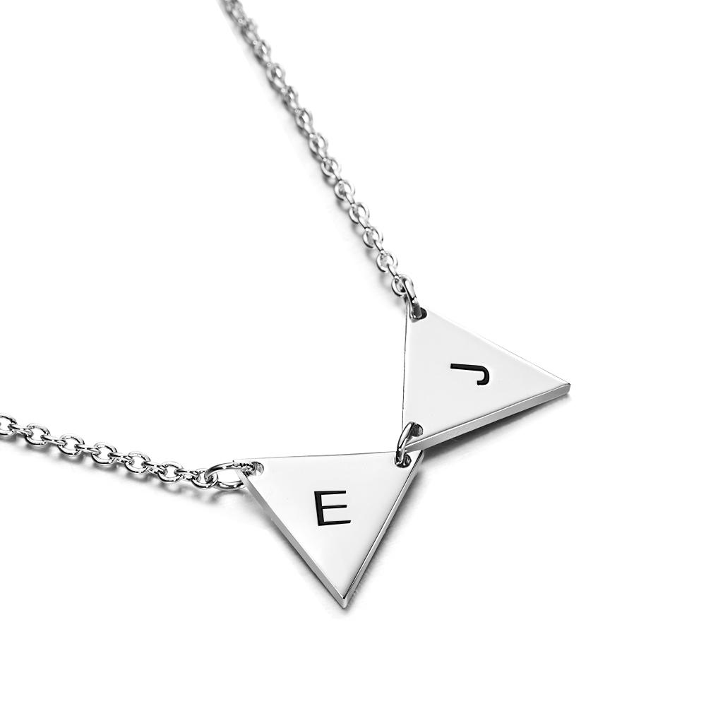 Custom Initial Triangle Necklace Triangle Tags Bridesmaid Gift Wedding Gift Best Friends Birthday Gifts for Her - soufeelau
