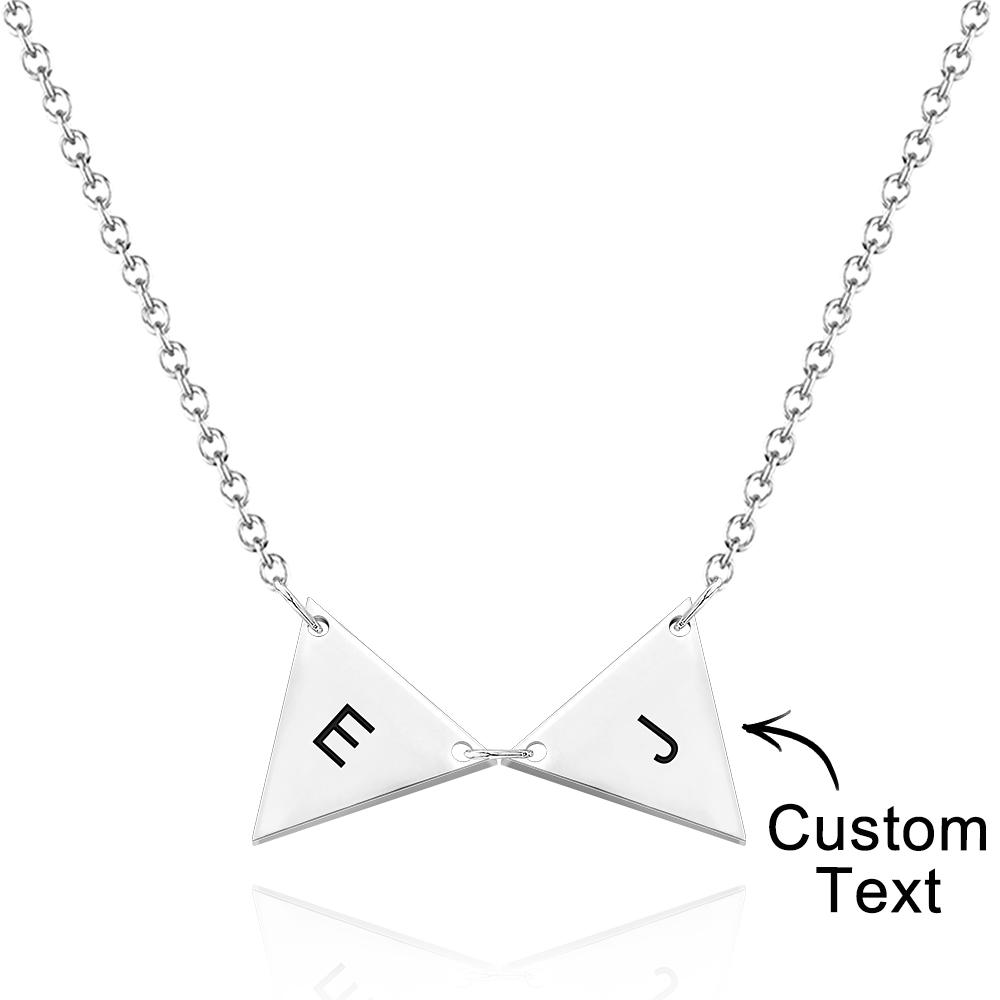 Custom Initial Triangle Necklace Triangle Tags Bridesmaid Gift Wedding Gift Best Friends Birthday Gifts for Her - soufeelau