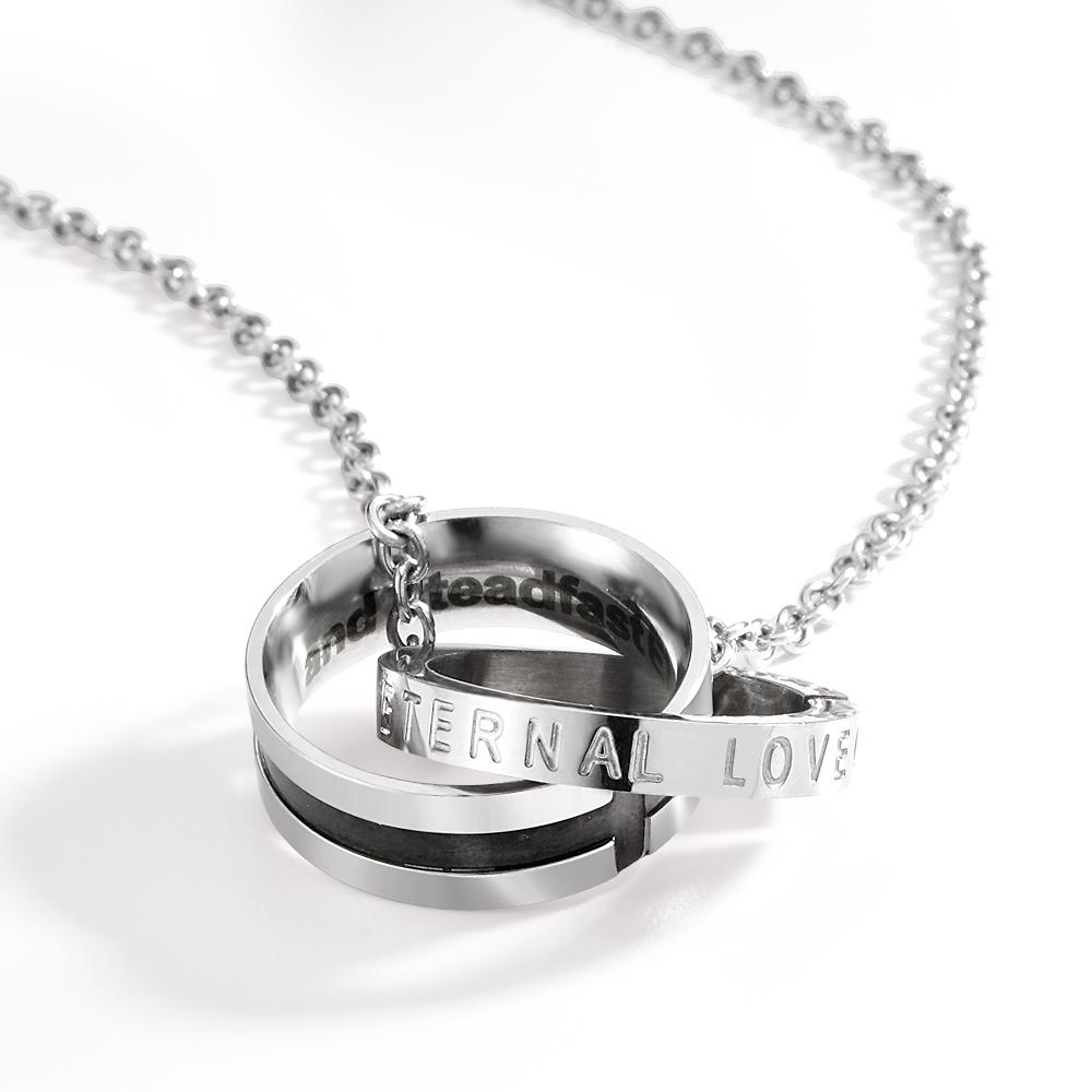 Interlocking Couples Name Necklace Trendy  New Fashion Double Layer Collarbone Chain with Personalized Simple Necklaces Anniversary Gifts - soufeelau