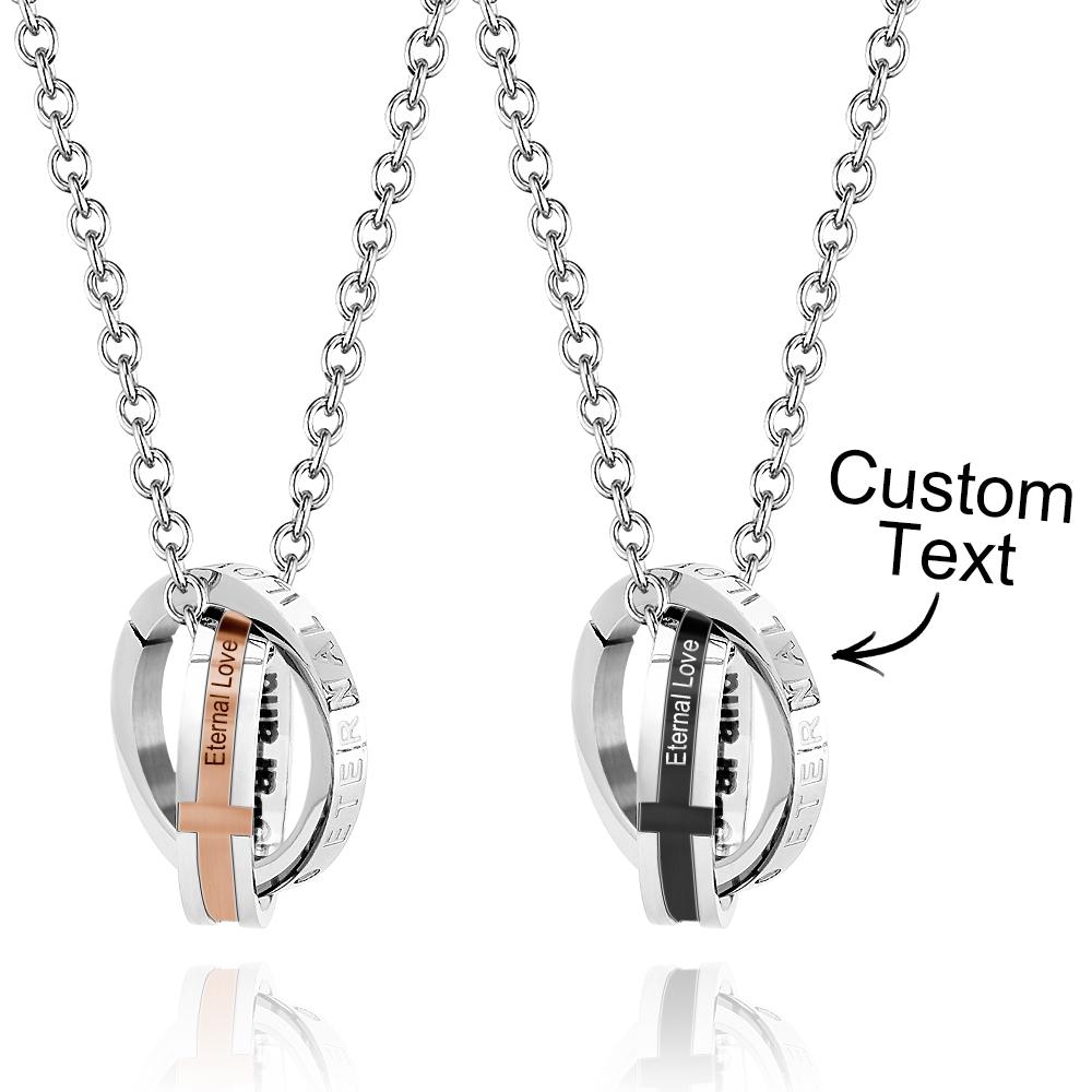 Interlocking Couples Name Necklace Trendy  New Fashion Double Layer Collarbone Chain with Personalized Simple Necklaces Anniversary Gifts - soufeelau