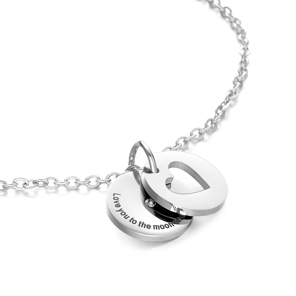 Personalised Secret Message Heart Birthstone Bracelet Personalised Birthday Jewellery Gift for Her - soufeelau