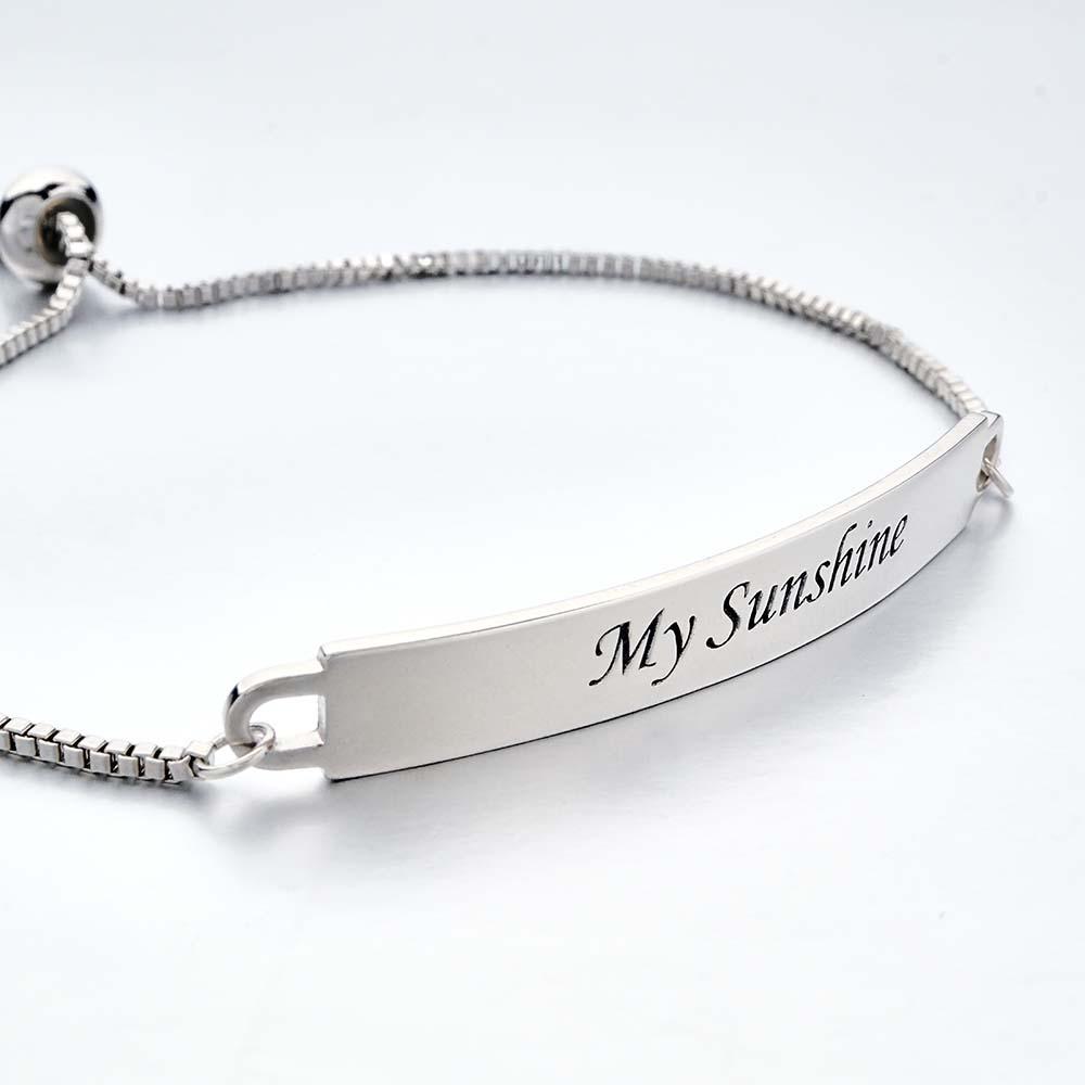 Curved Skinny Bar Personalised Message Bracelet Bar Jewellery Gift for Him - soufeelau