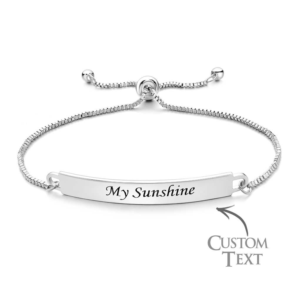 Curved Skinny Bar Personalised Message Bracelet Bar Jewellery Gift for Him - soufeelau