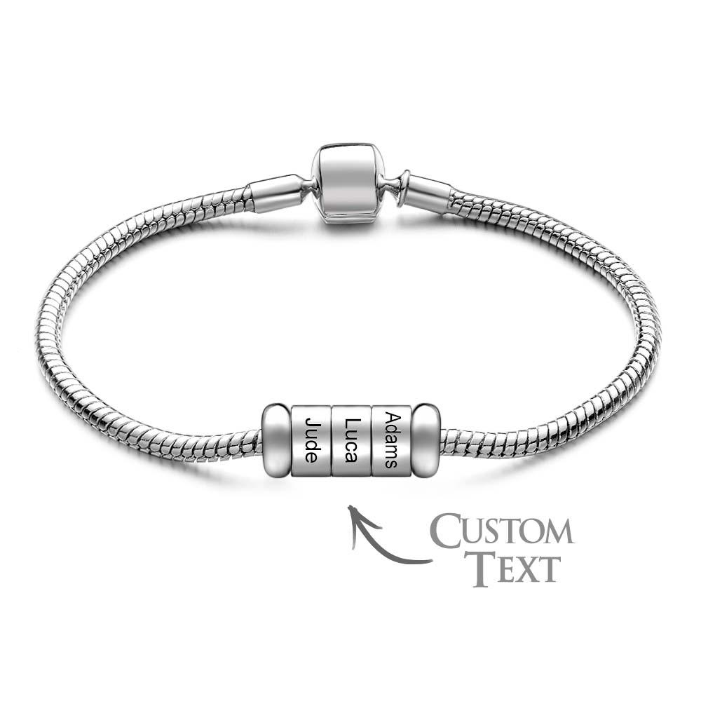 Men's Chain Bracelet Cuff Jewellery Gift for Boyfriend Husband Father's day gift Optional 1-6 Beads - soufeelau