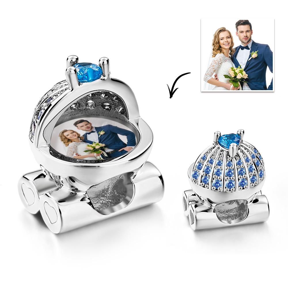 Baby Blue Pram Photo Charm Bead Gift for New Mom Celebrates the Birth of Your Child - soufeelau