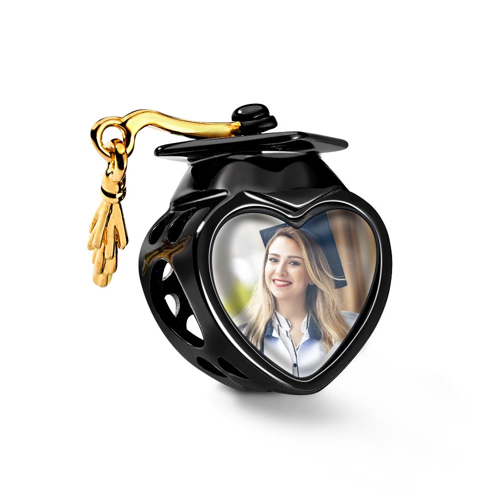 Academic Cap Photo Charm Bead Best Graduation Gift Fit All Major Brands of Bracelets Necklaces - soufeelau