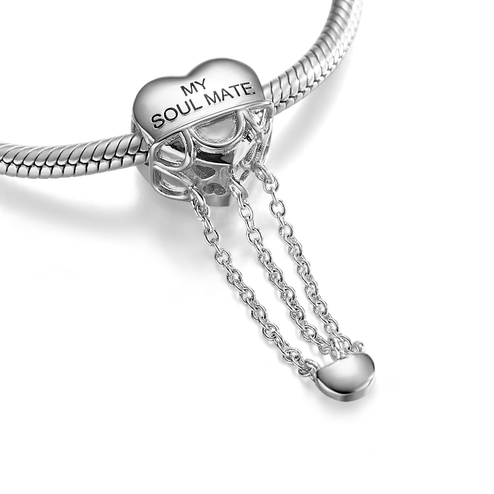 Never be Apart Heart Personalized Photo Charm Fit All Major Brands of Bracelets Necklaces - soufeelau