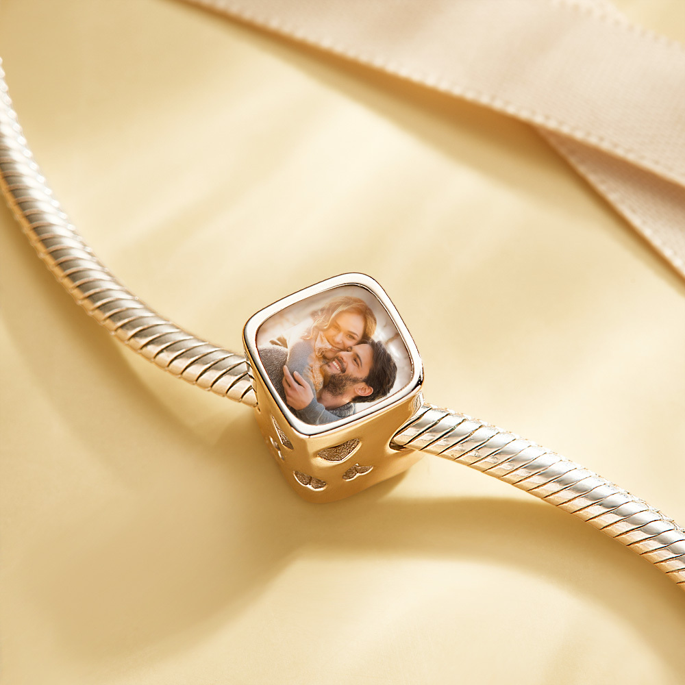 Personalized Photo Charms Custom Image Bead Fit Original Charm Beads Bracelet Custom Name Text Party jewelry - soufeelau