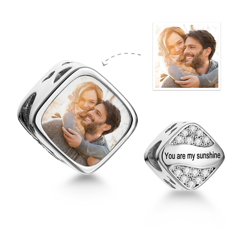 Personalized Photo Charms Custom Image Bead Fit Original Charm Beads Bracelet Custom Name Text Party jewelry - soufeelau