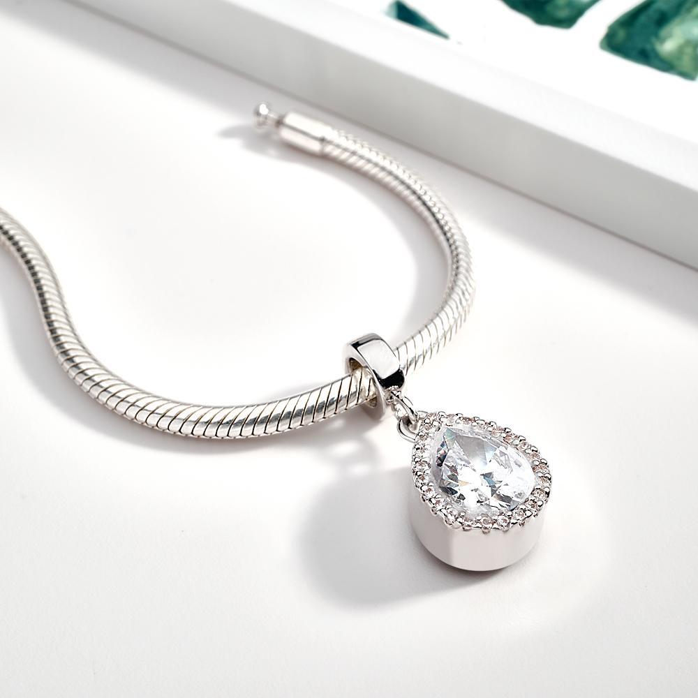 Sparkling Pear Cut Personalized Photo Pendant Fit All Major Brands of Bracelets Necklaces - soufeelau