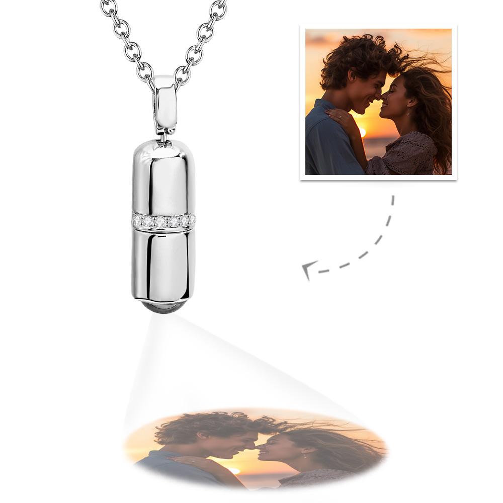 Custom Projaction Necklace Creative Pill Couple Gifts - soufeelau