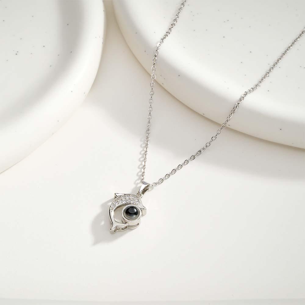 Custom Photo Projection Necklace Creative Dolphin Exquisite Gifts - soufeelau
