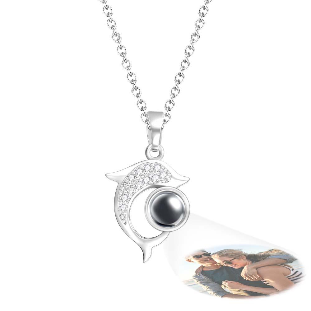 Custom Photo Projection Necklace Creative Dolphin Exquisite Gifts - soufeelau