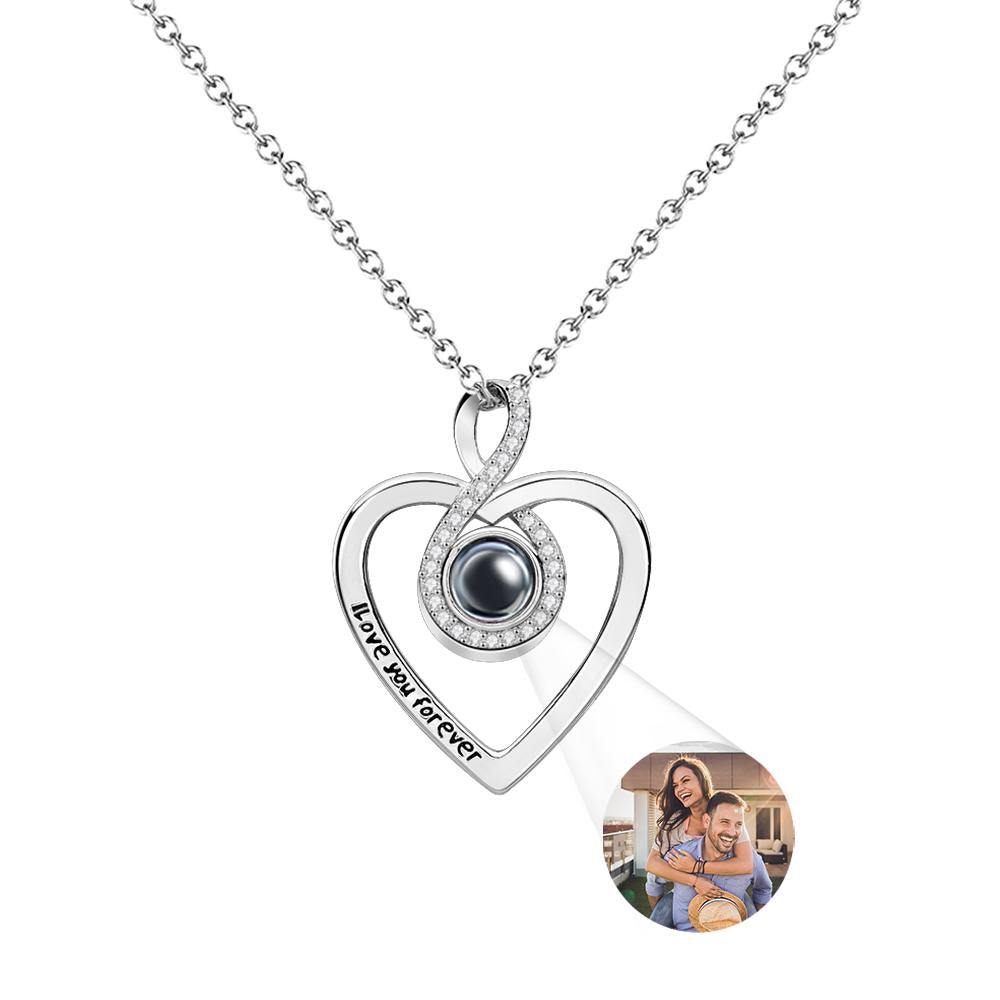 Custom Projection Engraved Necklace Infinite Love Gift for Her - soufeelau