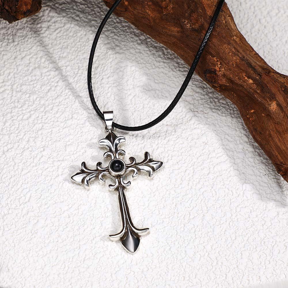 Custom Photo Projection Necklace Creative Cross Gift - soufeelau