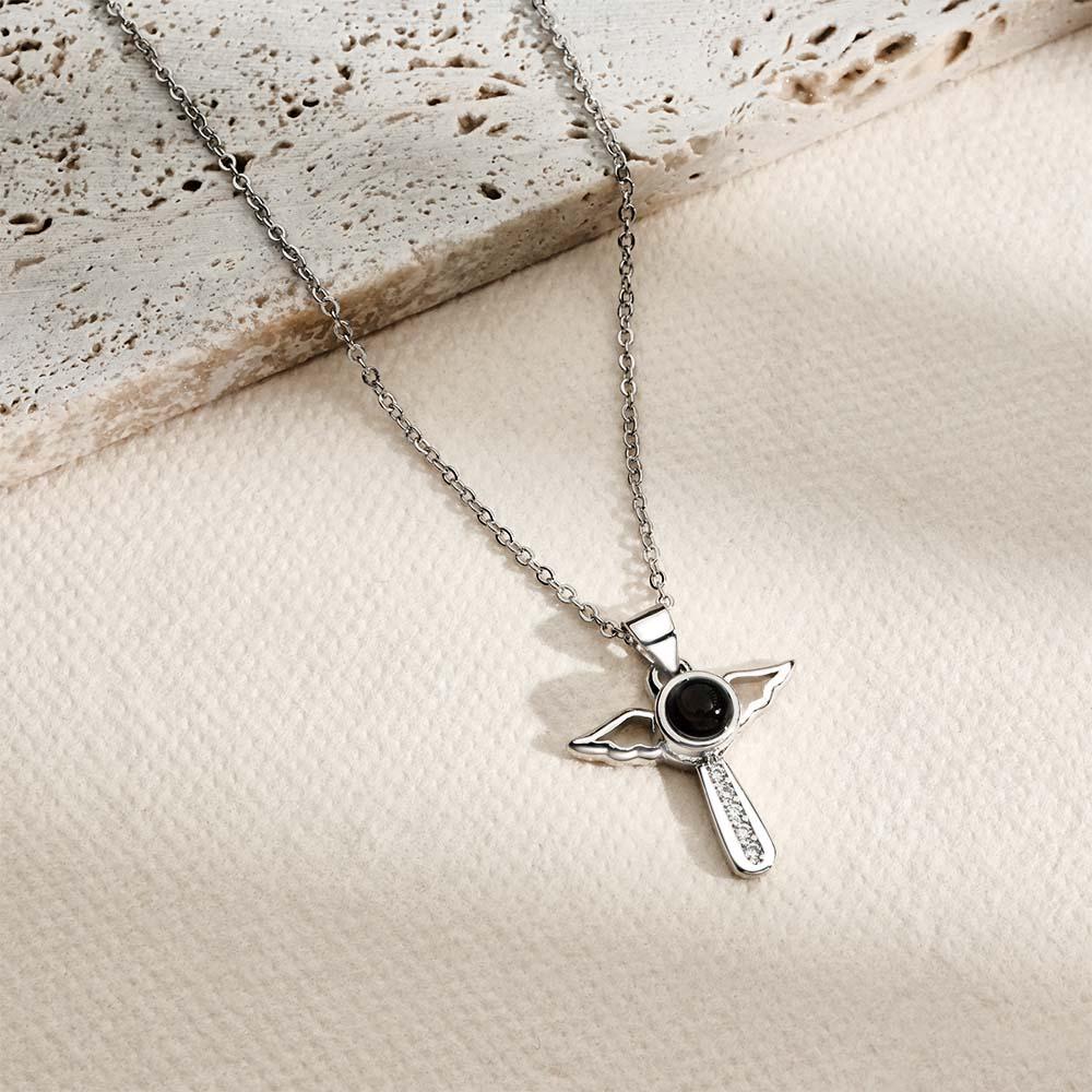 Custom Projection Necklace Angel Wings Romantic Gift for Her - soufeelau