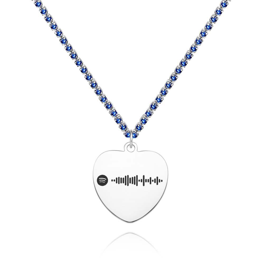 Custom Spotify Code Necklace Tennis Chain Engraved Necklace Gifts For Couple's - soufeelau