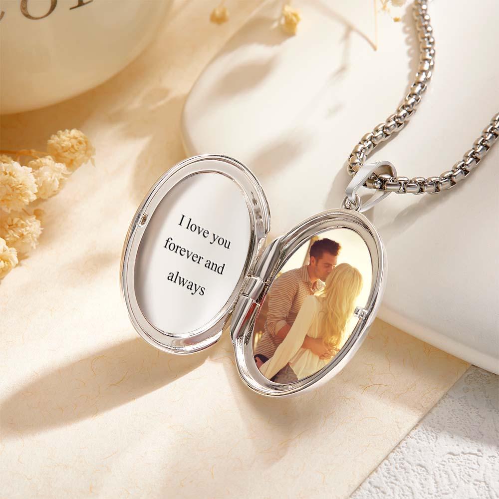 Custom Photo Locket Necklace Personalized Engravable Prayer Amulet Necklace Jewelry For Men Women - soufeelau