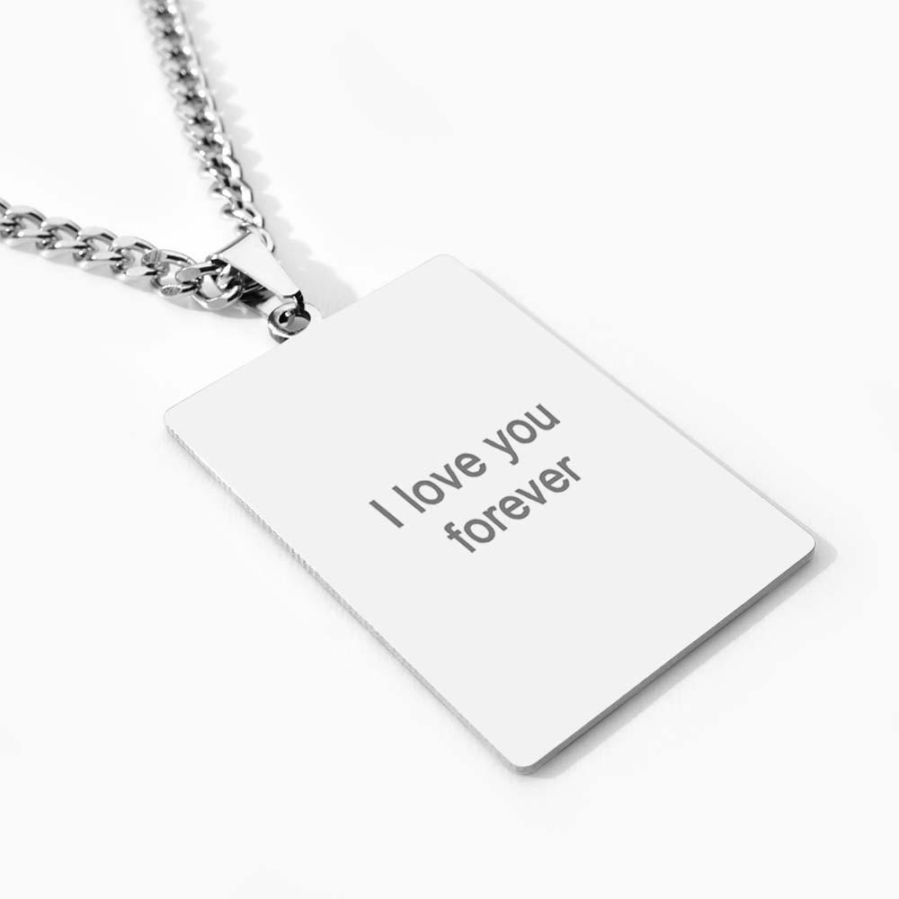 Engraved Photo Necklaces with Your Picture Dog Tag Pendant Multiple Shapes Available Best Gift for Men - soufeelau
