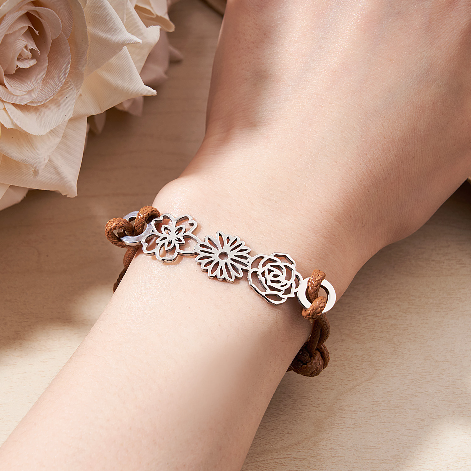 Mom  Bracelet, Birth Flower Bracelet, Mother Gift Personalized, Jewelry For Mom, Mother Bracelet, Birth Flower Jewelry - soufeelau