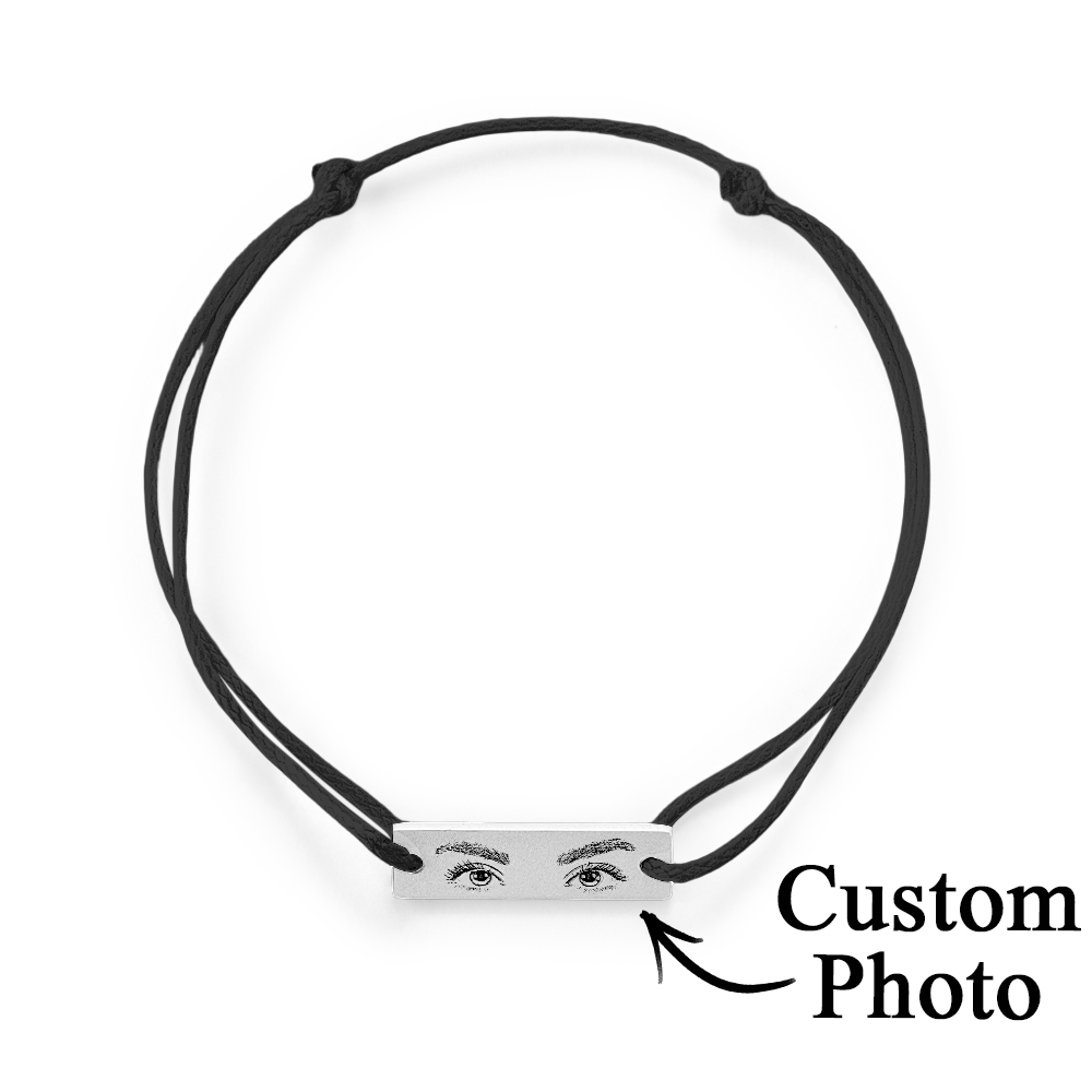 Custom Engraved Bracelet With Eyes Photo Eyes of Love Bracelet - soufeelau