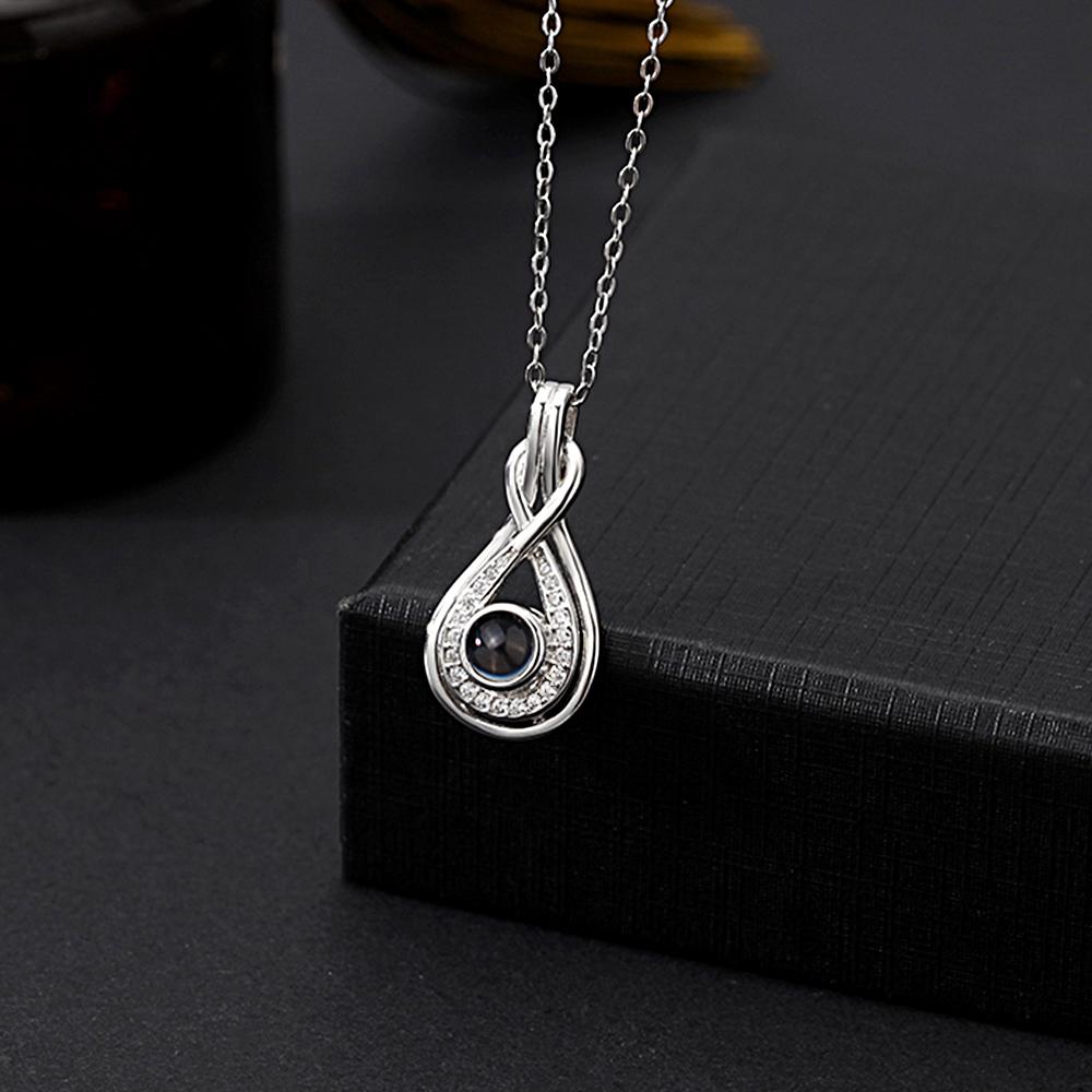 Personalized Picture Projection Necklace with Drop Shaped Classic Gift for Elegant Her - soufeelau