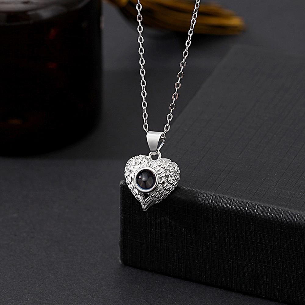 Personalized Picture Projection Necklace Heart Shaped Style Present for Best And Favourite Friend - soufeelau