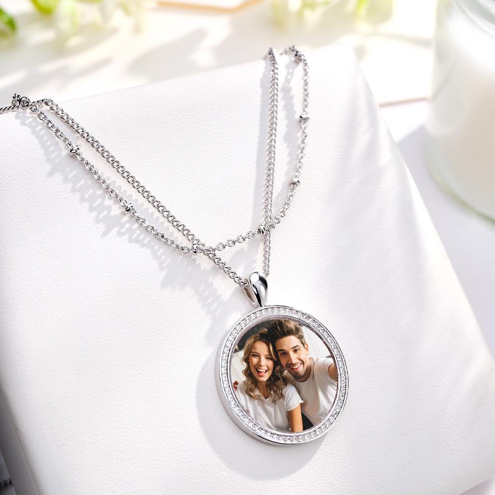 Layered Custom Necklace Photo Necklace Anniversary Gifts - soufeelau