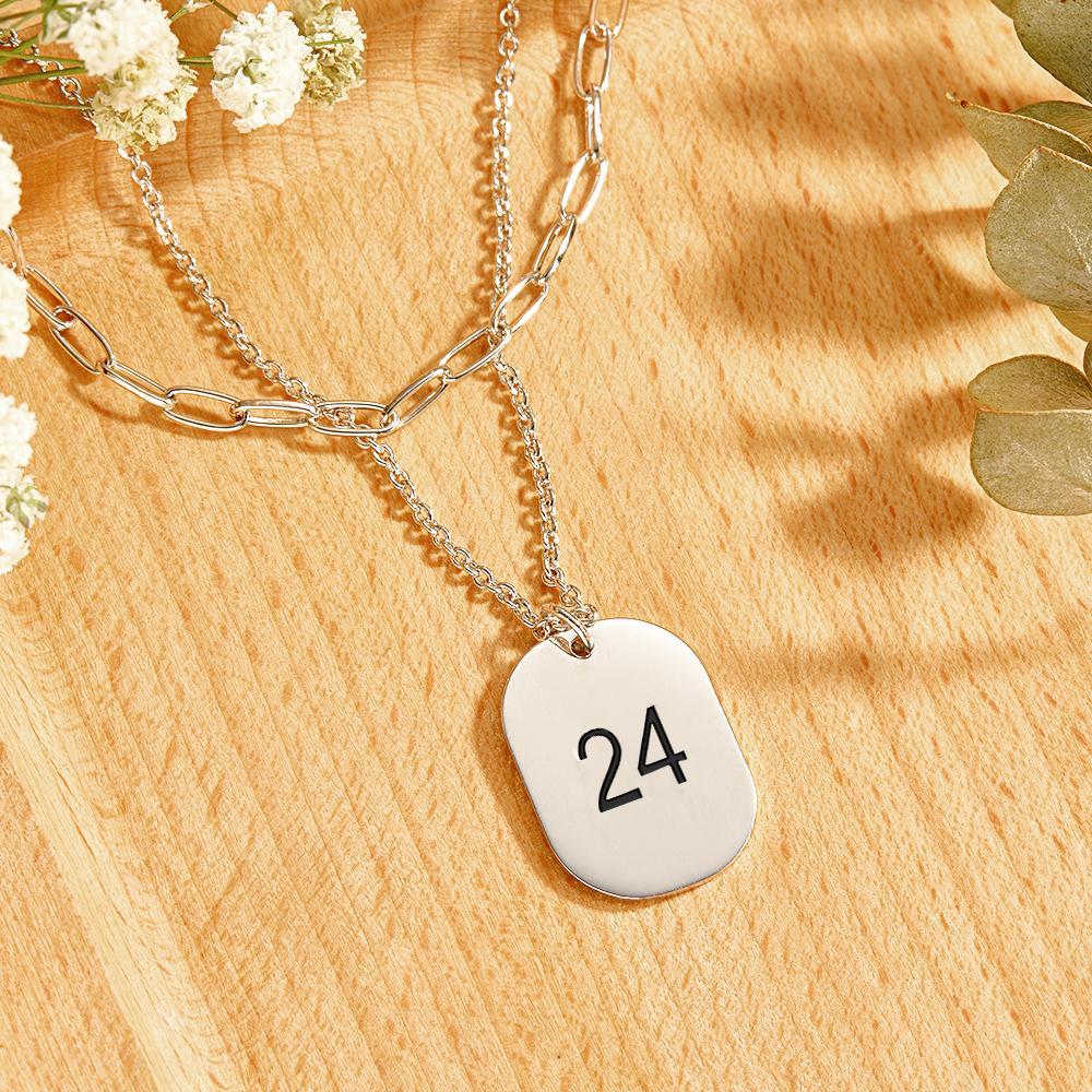 Layered Custom Necklace Engraved Necklace Anniversary Gifts - soufeelau