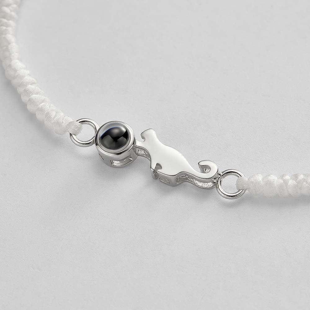 Custom Cat Projection Bracelet Personalized Memorial Picture inside Bracelet Gift for Her - soufeelau