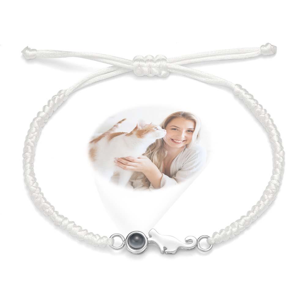 Custom Cat Projection Bracelet Personalized Memorial Picture inside Bracelet Gift for Her - soufeelau