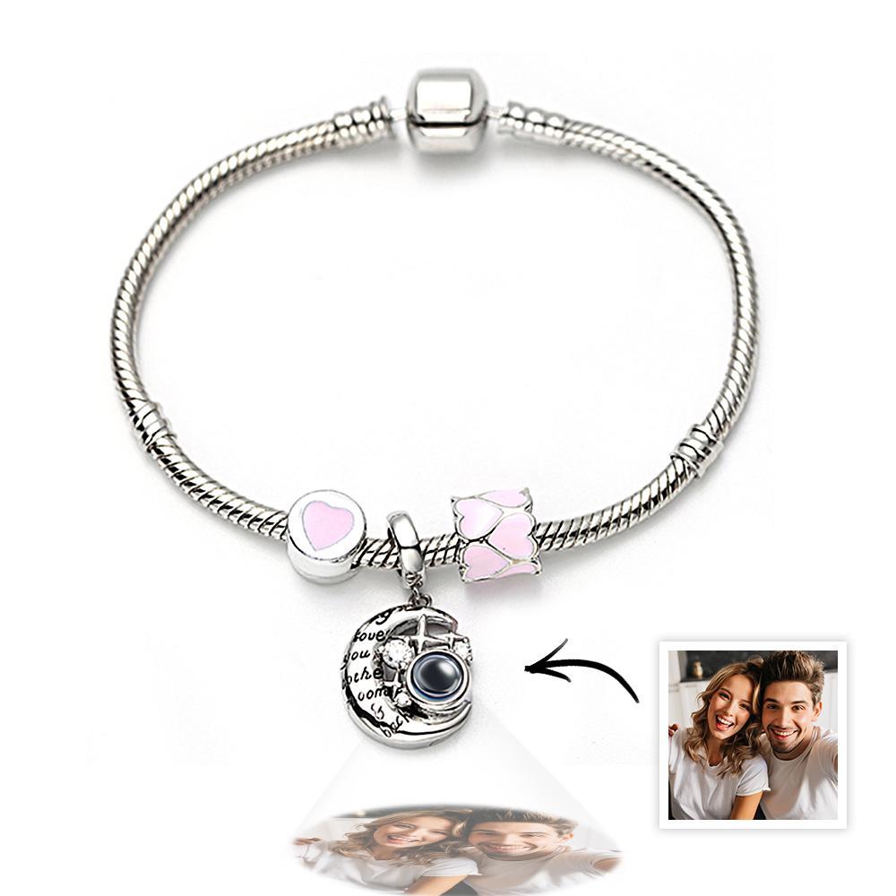 Personalized Picture Projection Bracelet with Cute Ornaments Best Gift for Her - soufeelau
