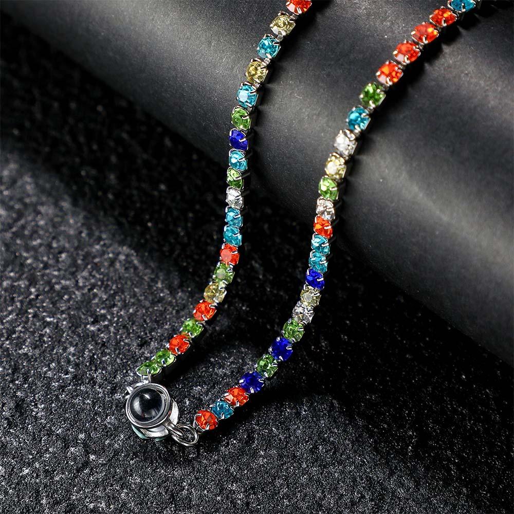 Custom Photo Projection Necklace Fashion Tennis Chain Gift - soufeelau