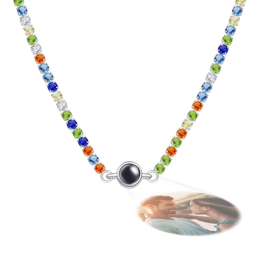 Custom Photo Projection Necklace Fashion Tennis Chain Gift - soufeelau