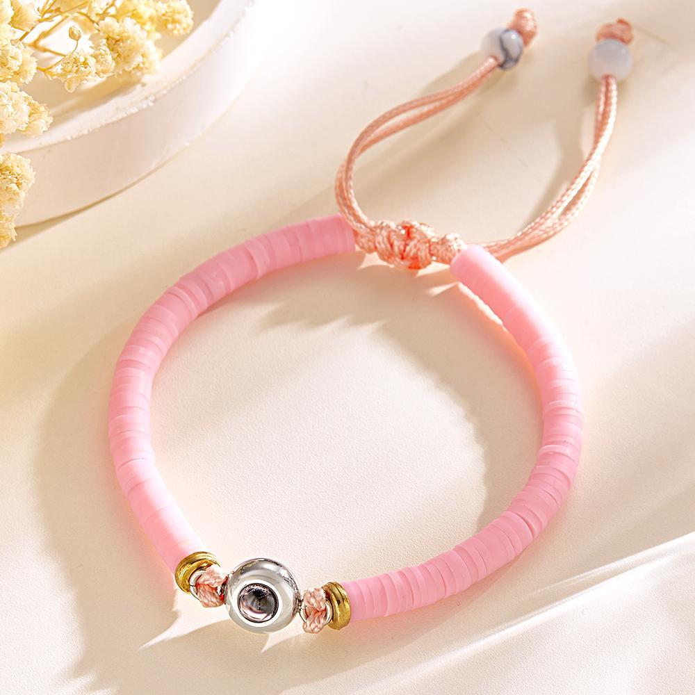 Custom Photo Projection Bracelet Pink Tender Gift for Her - soufeelau