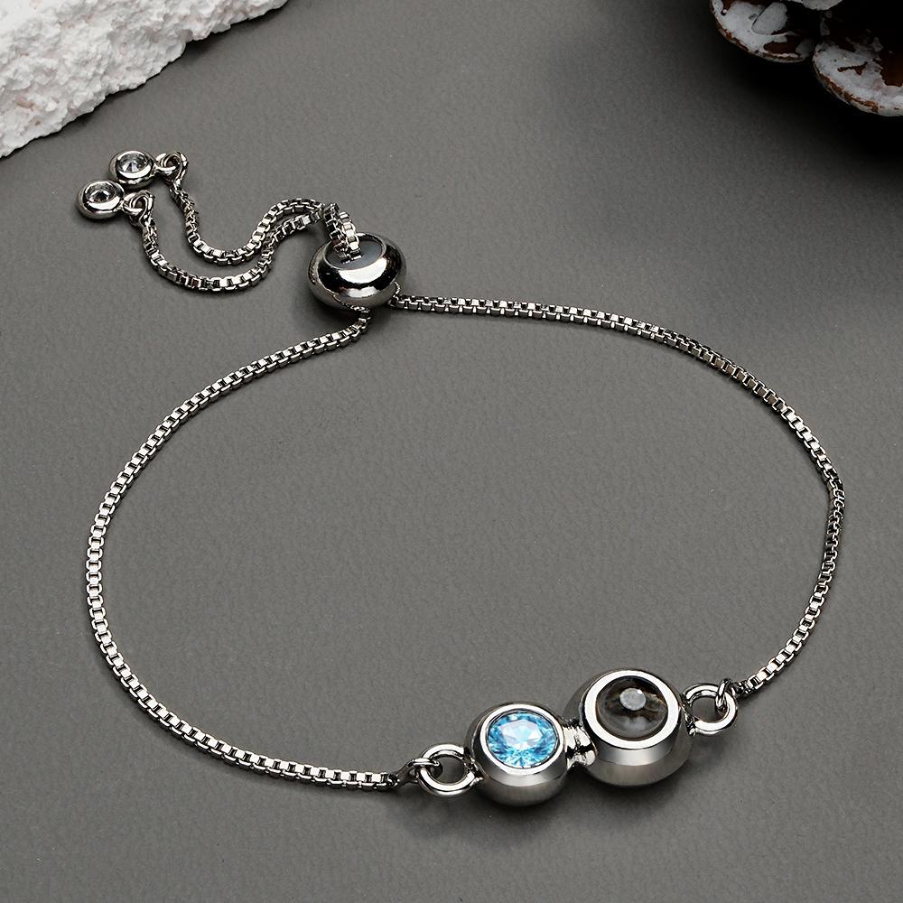 Custom Projection Birthstone Bracelet Simple Unique Gift for Her - soufeelau