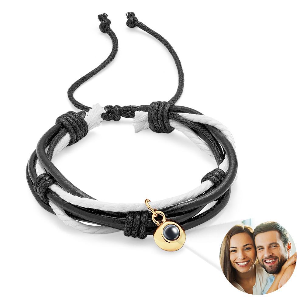 Custom Projection Bracelet Cord Braiding Gift for Him - soufeelau